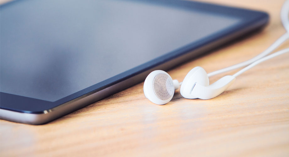 Tablet with earphones