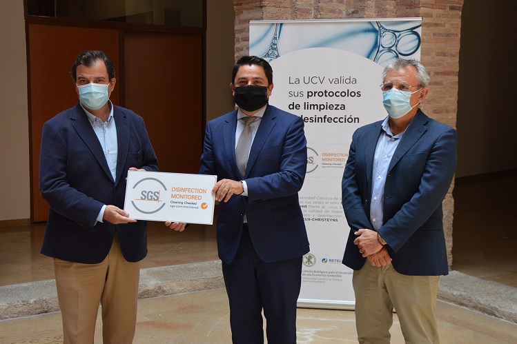 La Universidad Católica de Valencia recibe el sello ‘Disinfection Monitored’ por parte de SGS